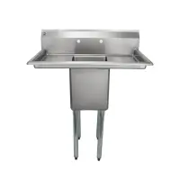 Universal LJ1216-1RL - 36" One Compartment Sink W/ Two Drainboards