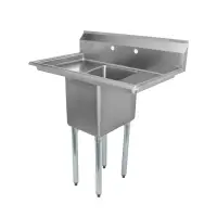 Universal LJ1216-1RL - 36" One Compartment Sink W/ Two Drainboards