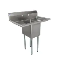 Universal LJ1216-1RL - 36" One Compartment Sink W/ Two Drainboards