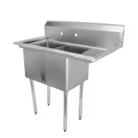 Universal LJ1216-2R - 39" Two Compartment Sink W/ Right Drainboard