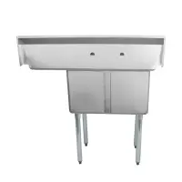 Universal LJ1216-2R - 39" Two Compartment Sink W/ Right Drainboard