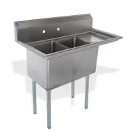 Universal LJ1416-2R - 45" Two Compartment Sink W/ Right Drainboard