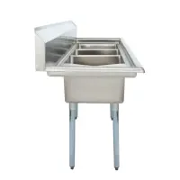 Universal LJ1416-3L - 59" Three Compartment Sink W/ Left Drainboard