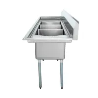 Universal LJ1416-3RL - 72" Three Compartment Sink W/ Two Drainboards