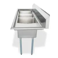 Universal LJ1416-3R - 59" Three Compartment Sink W/ Right Drainboard