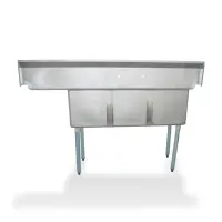 Universal LJ1416-3R - 59" Three Compartment Sink W/ Right Drainboard