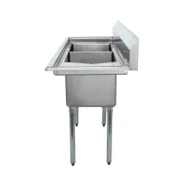 Universal LJ1515-2R - 48" Two Compartment Sink W/ Right Drainboard