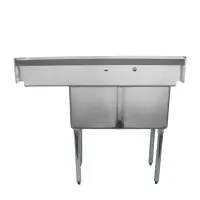 Universal LJ1515-2R - 48" Two Compartment Sink W/ Right Drainboard