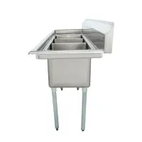 Universal LJ1515-3RL - 75" Three Compartment Sink W/ Two Drainboards