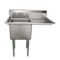 Universal LJ1818-1R - 39" One Compartment Sink W/ Right Drainboard