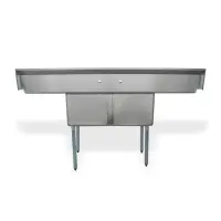 Universal LJ1818-2RL - 72" Two Compartment Sink W/ Two Drainboards