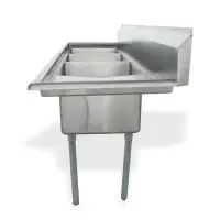 Universal LJ1818-3R - 75" Three Compartment Sink W/ Right Drainboard