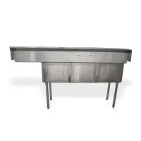 Universal LJ1818-3R - 75" Three Compartment Sink W/ Right Drainboard