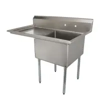 Universal LJ2424-1L - 51" One Compartment Sink W/ Left Drainboard