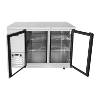 Atosa MBB48G - 48" Glass Door Back Bar Cooler - Stainless Steel