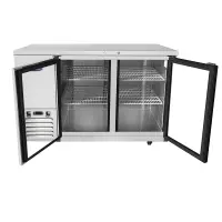 Atosa MBB59G - 59" Glass Door Back Bar Cooler - Stainless Steel