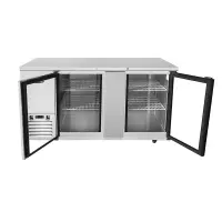 Atosa MBB69G - 69" Glass Door Back Bar Cooler - Stainless Steel