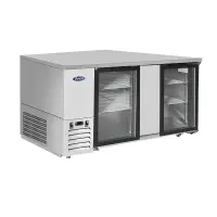 Atosa MBB69G - 69" Glass Door Back Bar Cooler - Stainless Steel