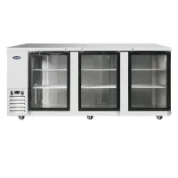 Atosa MBB90G - 90" Glass Door Back Bar Cooler - Stainless Steel