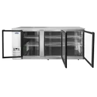 Atosa MBB90G - 90" Glass Door Back Bar Cooler - Stainless Steel