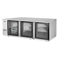 Atosa MBB90G - 90" Glass Door Back Bar Cooler - Stainless Steel