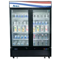 Atosa MCF8723GR - 55" Glass Door Refrigerator - 2 Swinging Doors - 43.95 cu. ft. - Bottom Mount