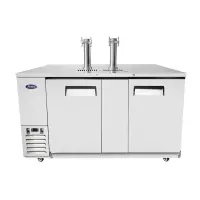 Atosa MKC68 - 68" Dual Faucet Beer Dispenser Keg Cooler - Stainless Steel