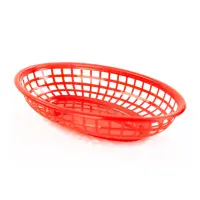 Winco PFB-10R - Red Fast Food Basket Oval (Pack of 12) 