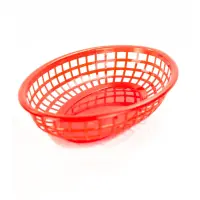 Winco PFB-10R - Red Fast Food Basket Oval (Pack of 12) 