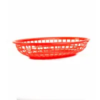 Winco PFB-10R - Red Fast Food Basket Oval (Pack of 12) 