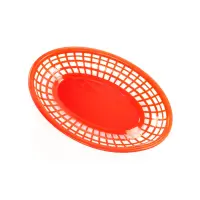 Winco PFB-10R - Red Fast Food Basket Oval (Pack of 12) 