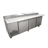 Universal UPPT92 92” Three Door Pizza Prep Table Refrigerator