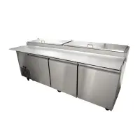 Universal UPPT92 92” Three Door Pizza Prep Table Refrigerator