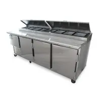 Leader PT96-M - 96" Pizza Prep Table - Marble Top