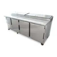 Leader PT96-M - 96" Pizza Prep Table - Marble Top