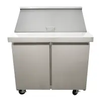 Universal USPT36 36” Mega Top Two Door Sandwich Prep Table Refrigerator