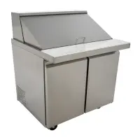 Universal USPT36 36” Mega Top Two Door Sandwich Prep Table Refrigerator