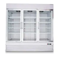 Universal SG1.9L3 78” Three Swing Glass Door Reach In Refrigerator Merchandiser with LED Lights