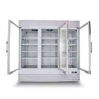 Universal SD1.9L3 80" Three Door White Swing Glass Door Reach In Freezer with LED Lighting