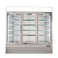 Universal SG1.9L3 78” Three Swing Glass Door Reach In Refrigerator Merchandiser with LED Lights