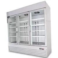 Universal SD1.9L3 80" Three Door White Swing Glass Door Reach In Freezer with LED Lighting