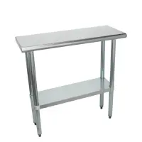 Universal SS1436 - 14" X 36" Stainless Steel Work Table W/ Stainless Steel Under Shelf