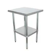 Universal SS2424 - 24" X 24" Stainless Steel Work Table W/ Stainless Steel Under Shelf