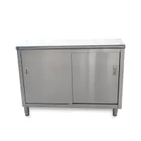 Universal ST-314-48 - 14" X 48" Stainless Steel Storage Dish Cabinet - Sliding Doors