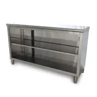 Universal ST-316-60-O - 16" X 60" Stainless Steel Storage Dish Cabinet - Open Front