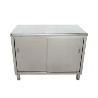 Universal ST-324-48 - 24" X 48" Stainless Steel Storage Dish Cabinet - Sliding Doors