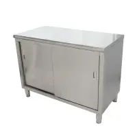 Universal ST-324-48 - 24" X 48" Stainless Steel Storage Dish Cabinet - Sliding Doors