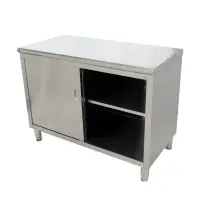 Universal ST-324-48 - 24" X 48" Stainless Steel Storage Dish Cabinet - Sliding Doors