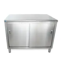 Universal ST-330-48 - 30" X 48" Stainless Steel Storage Dish Cabinet - Sliding Doors