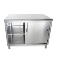 Universal ST-330-48 - 30" X 48" Stainless Steel Storage Dish Cabinet - Sliding Doors